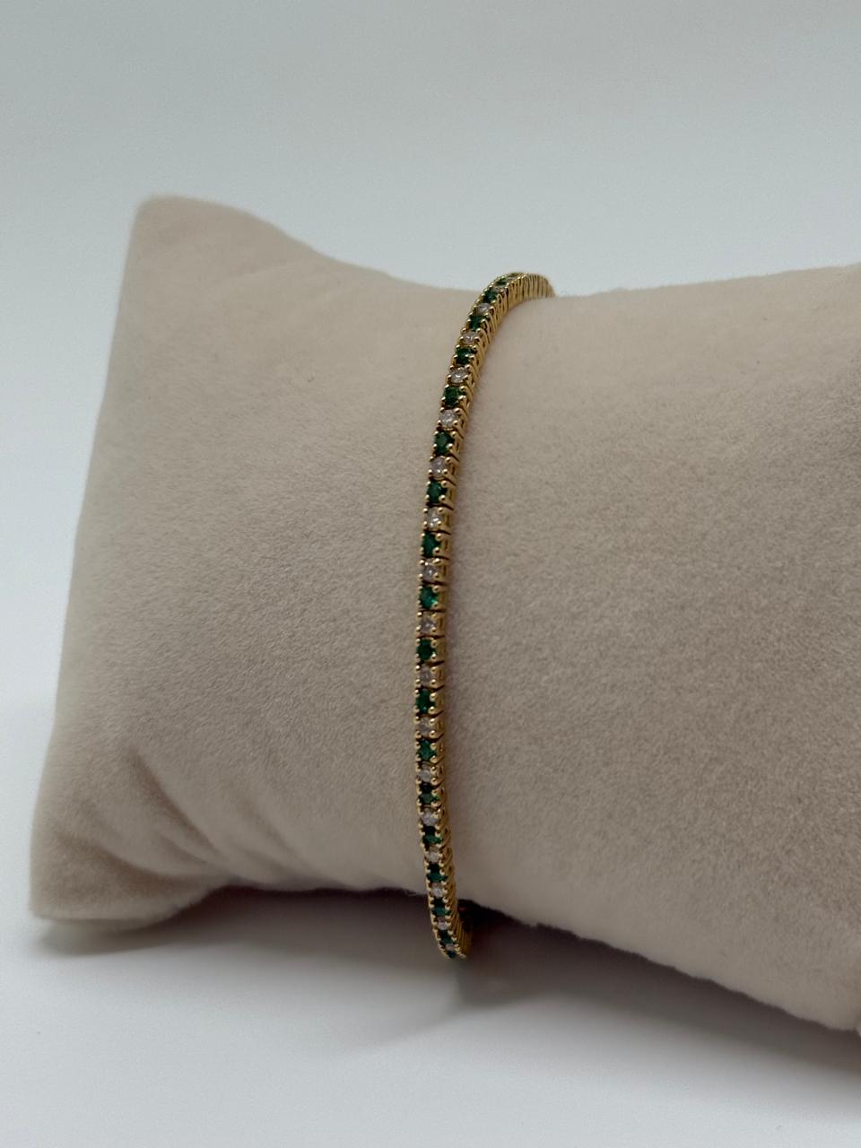 TENNIS DIAMANTE/ESMERAL 18K 19CM 6.9G LK03